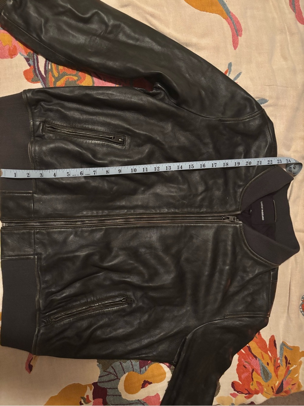 Lucky Brand Leather Bomber Jacket - Picture 7 of 7